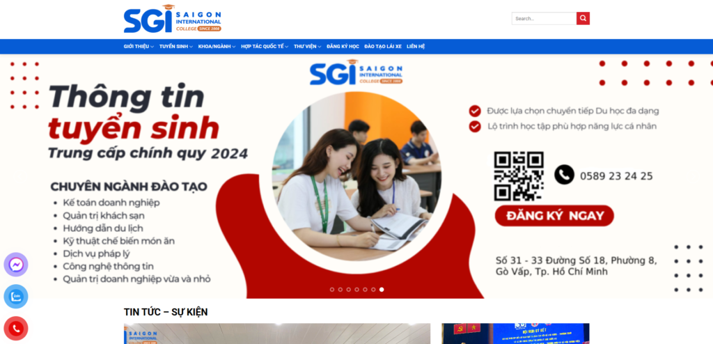 Website chính thức Trường Trung Cấp Quốc Tế Sái Gòn